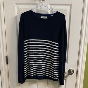 Jack & Jones August Knit Crew Neck Navy White Striped Women’s Size Medium Fall